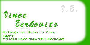 vince berkovits business card